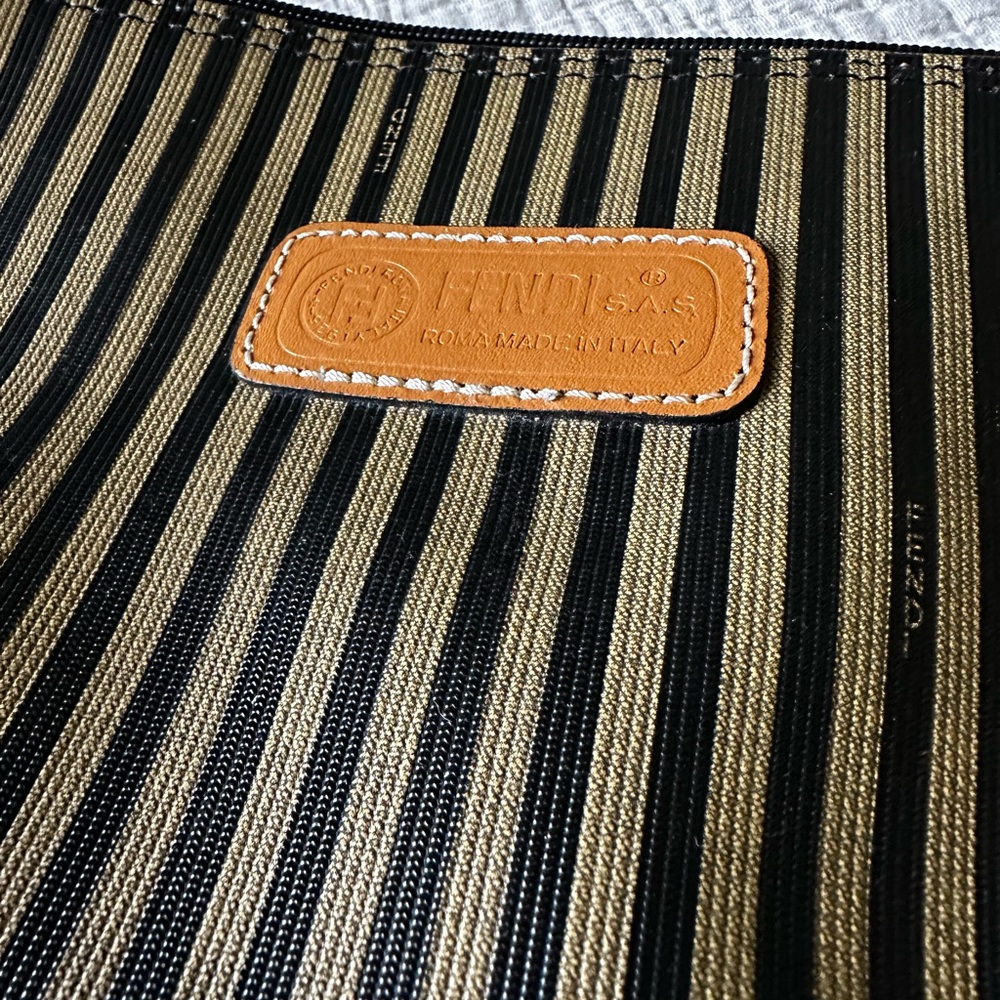 Fendi very vintage Zucca Striped Pouch/ wristlet - Picture 2 of 8